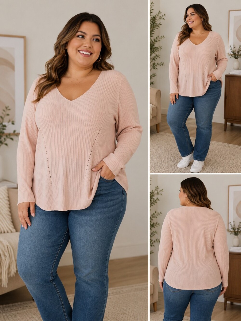 Inextenso pink blush cut out sweater